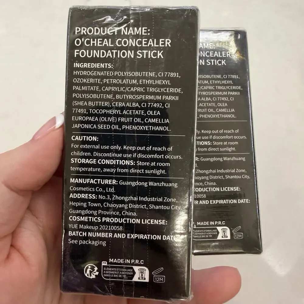 Lot 2 O’Cheal Long Lasting Concealer Foundation Stick 15g Built In Applicator